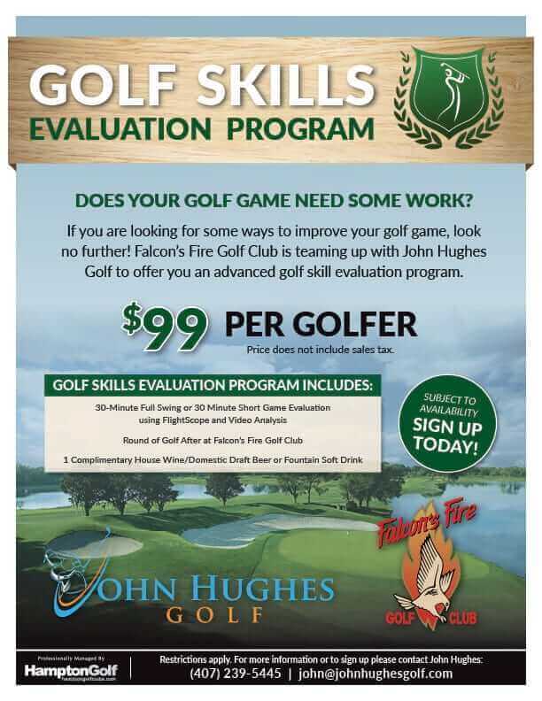 Golf Skills Evaluation, John Hughes Golf, Falcon's Fire Golf Club, Golf Skills Evaluation, Orlando Golf Lessons, Kissimmee Golf Lessons, Orlando Golf Schools, Golf Lessons in Kissimmee, Golf Lessons in Orlando, Golf Schools in Orlando