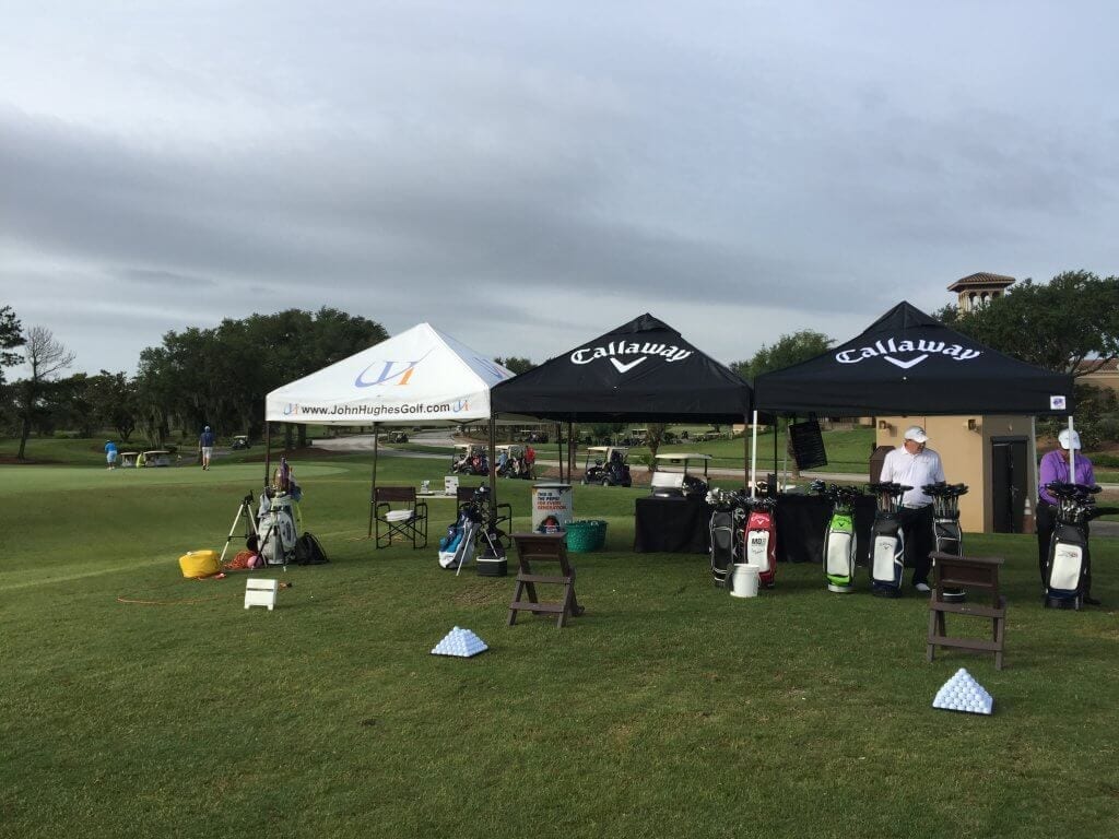 John Hughes Golf, Tent depicting Corporate Golf Outings and Charity Events, Orlando Golf Tournaments, Florida Golf Tournaments, Corporate Golf Tournaments, Charity Golf Tournaments, Golf Lessons in Orlando, Golf Schools in Orlando